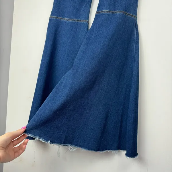 Free People Just Float On Flare Jeans Sz 26 Dark Wash Denim Stretch Western - Image 14
