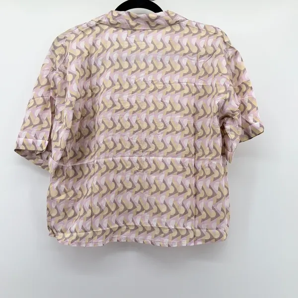 Prana Iguala Top Womens Small‎ Willow Retro Geo Pink Yellow Button Up 1970891 - Image 3