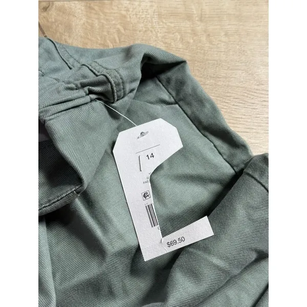 NWT Womens Wonderly green wide leg high rise pleated pants lyocell stretch sz 14 - Image 10