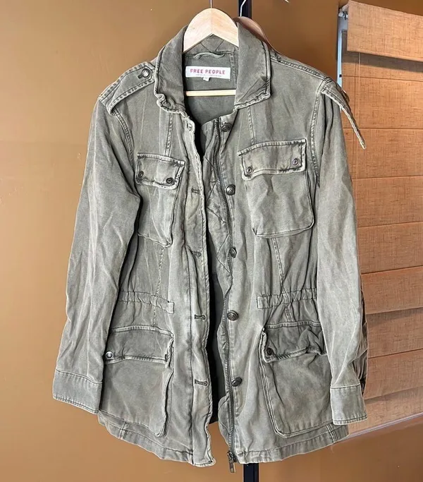 Free People Not Your Brothers Surplus Olive Green Jacket Size Medium - Image 5