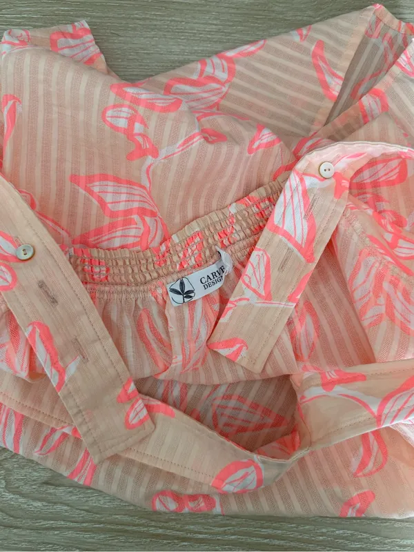 Carve Designs XL Jacey Babydoll Tank Top Jade Relaxed Peachy Orange Sheer Beach - Image 4