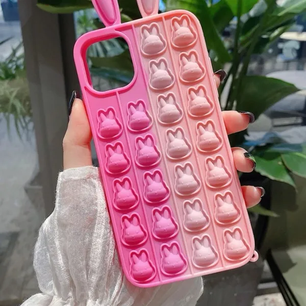 Cute Pink Ombre Bunny Pop-It Phone Case - Women Accessories - Image 5