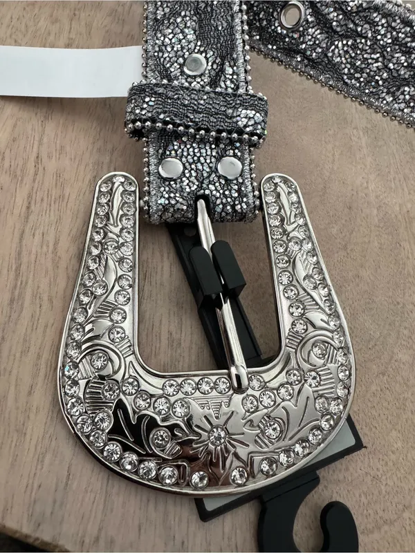 Nocona Western Belt Womens Glitter Lace Overlay Medium New - Image 5