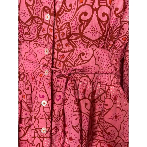 Tuckernuck Ro’s Garden Hunan Floral Mini Dress M Pink Flutter Sleeve V Neck NEW - Image 13