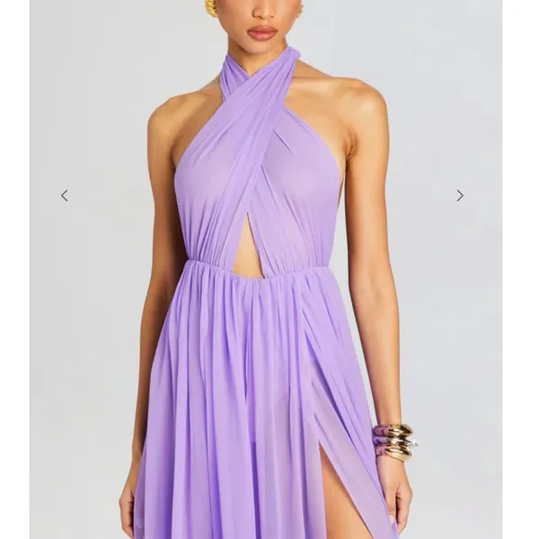 Retrofete Ina Silk Chiffon Maxi Dress Wisteria NWT Medium Wedding Guest Gala - Image 2