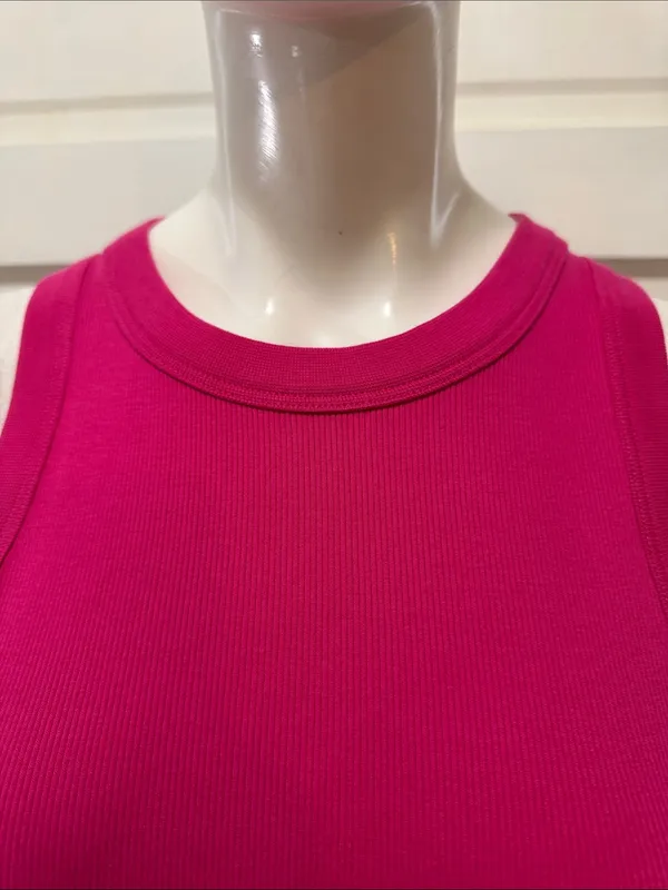 Veronica Beard AUSTYN Lg DkPink Tiered Pima Cotton Sleeveless Midi Dtess Sz S - Image 6