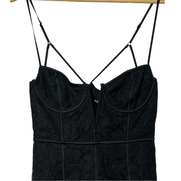 For Love & Lemons Julia Lace Mini Dress Black Women’s Size Medium NWT - Image 5