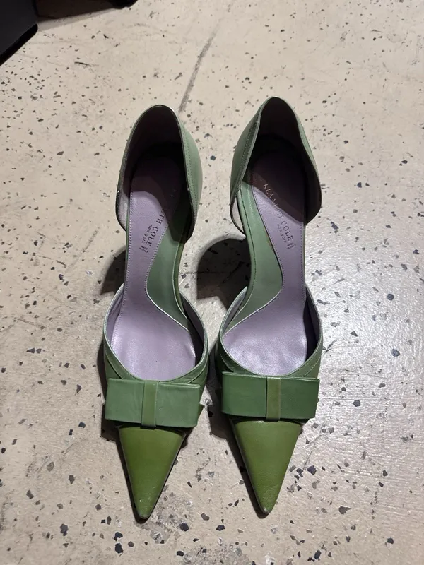 Kenneth Cole Green Ombré Pointed Toe Bow Pump 9.5 Made In Italy - Image 4