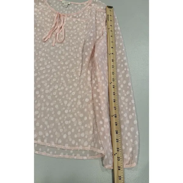 J Crew Top Women Small Swiss Dot Polka Dot Sheer Career Travel Twee Coquette - Image 6