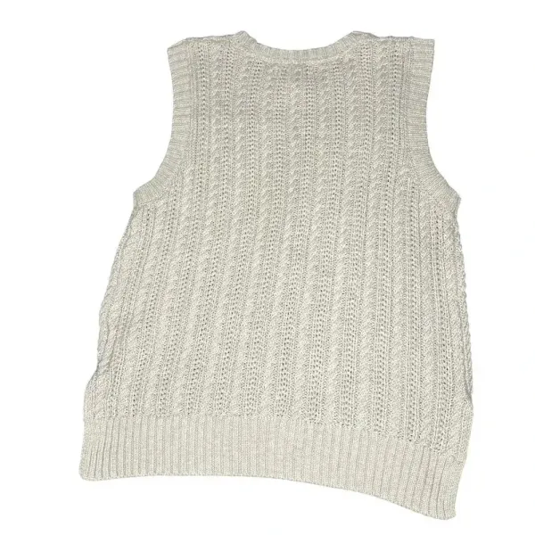 Rachel Zoe Women's Small Grey Cable Knit Sleeveless Sweater Vest Casual‎ Preppy - Image 4