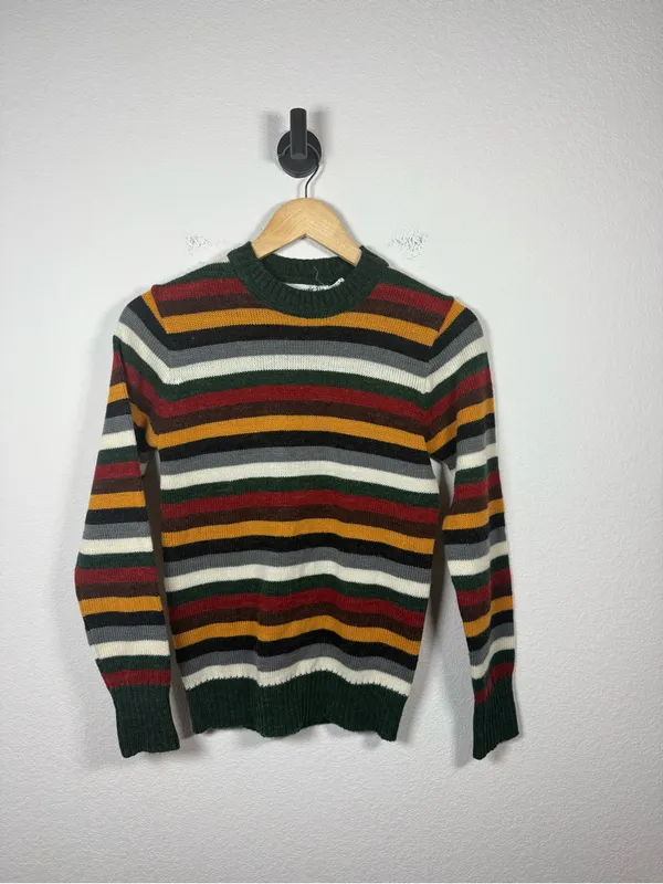 Vintage Genesis Striped Sweater Womens Small Acrylic Wool Made Korea - Image 3