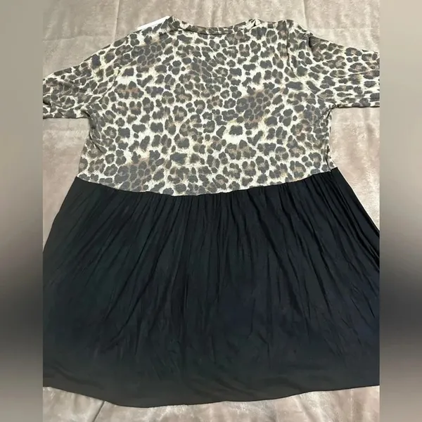 Leopard and Black Flowy Top Tunic Size 3XL NWT - Image 2