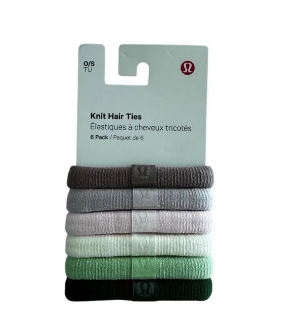Lululemon Knit Hair Ties 6 Pack Ashen Rose/Porcelain Pink/Pink Pearl/Coconut - Image 12
