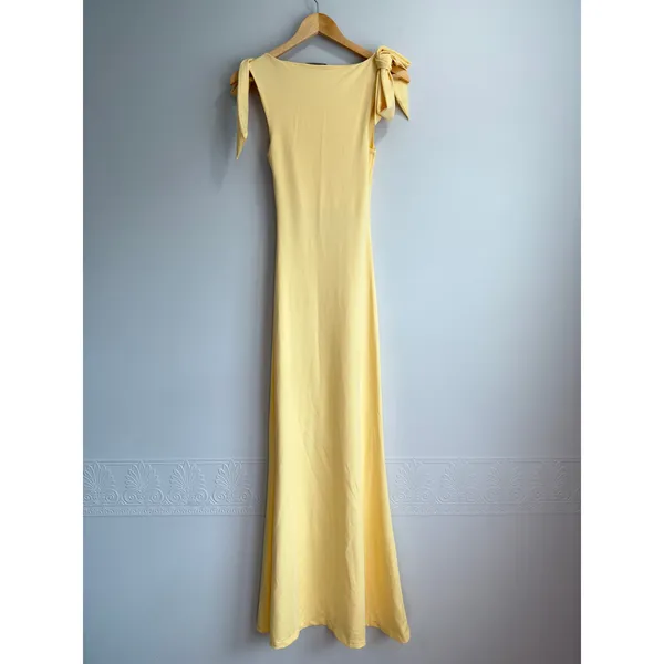 OW Collection x REVOLVE Cornelia Bodycon Romantic Butter Yellow Girly Gown NWT S - Image 4