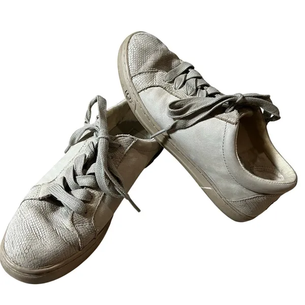 UGG Karine Snake Women's Lace up Leather Sneakers Size US 7 EU 28 Beige - Image 9