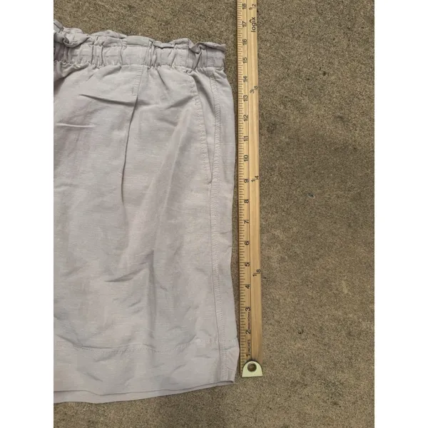 NEW H&M Linen Blend Shorts Womens Large Beige Casual Coastal Summer‎ - Image 2