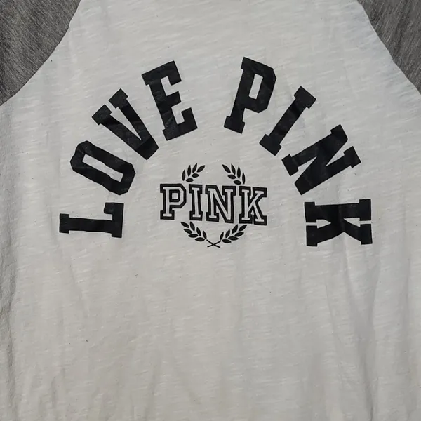 PINK - Victoria's Secret baseball 3/4 sleeve top sz S - Image 2