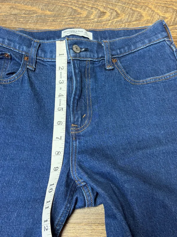 Abercrombie & Fitch Mid Rise 90's Straight Women's 27 Curve Love Denim Stretch - Image 5
