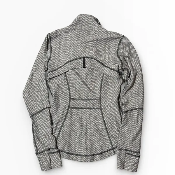 Lululemon Define Jacket‎ Gray Black White Herringbone Full Zip Athletic Size 2/4 - Image 2
