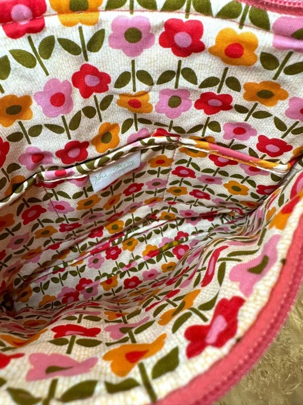 NWT Vera Bradley Folkloric Hipster Crossbody Bag Quilted Floral Pink Orange - Image 6