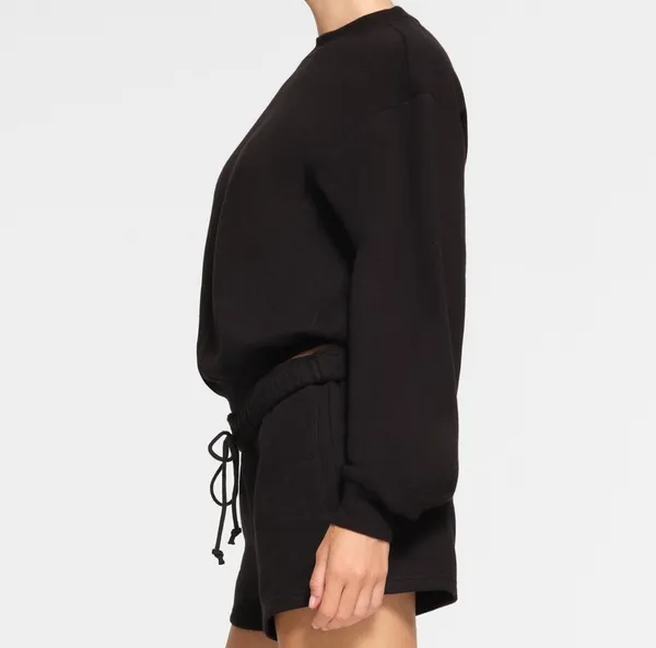 Boyfriend Fleece Crew Neck Pullover 'Onyx' - Image 7