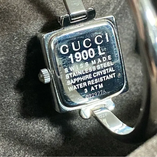 Auth Gucci 1900L Watch‎ Sapphire Crystal Silvertone Swiss Made Water Resistant - Image 6
