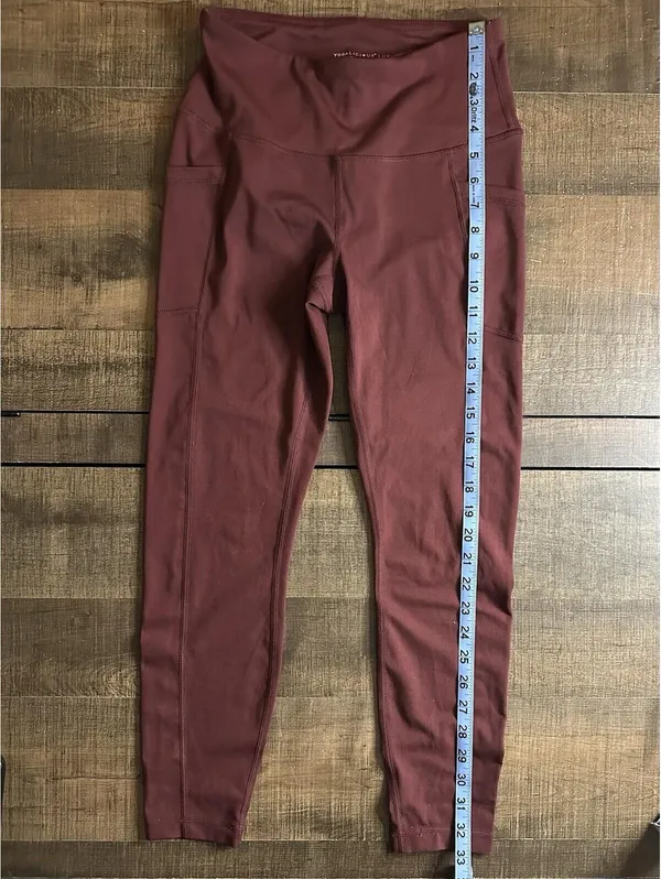 Yogalicious Lux Burgundy High-Waist Pocket Leggings Size S - Image 4