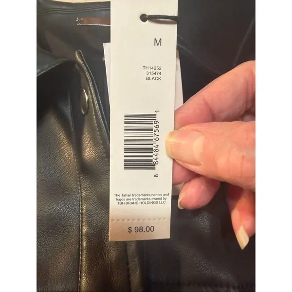 Tahari faux leather Snap-front jacket Sz M NWT - Image 7