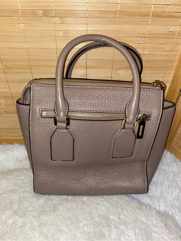 Michael Kors tan Pebbled Leather Satchel Bag purse - Image 3