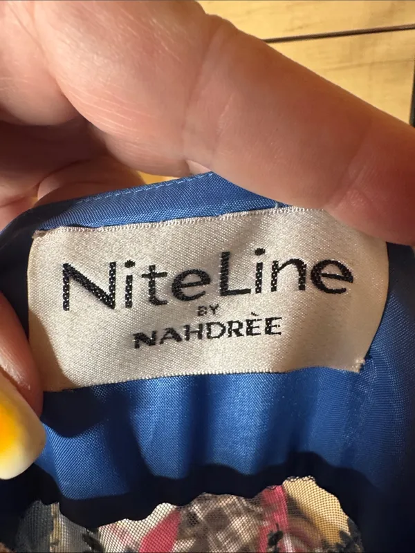 Vintage NiteLine by Nahdree Blue Sequin Mesh Formal Gown Size 4 - Image 3