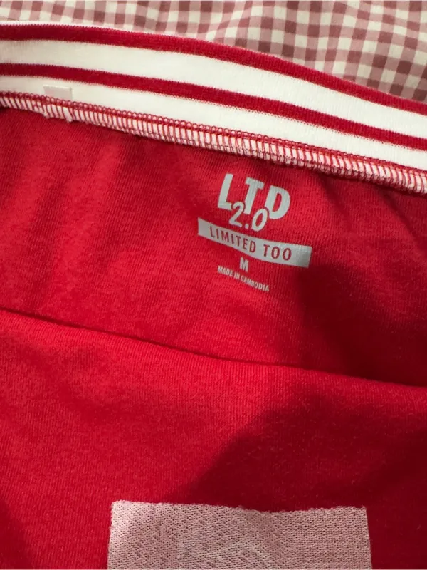 Limited Too Y2K Women’s ' Red Velour tube top with Embroidered Number - Image 4