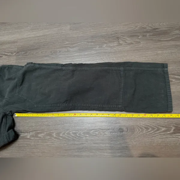 Pacsun Dark Forest Green Corduroy Carpenter Cargo Pants - Image 4