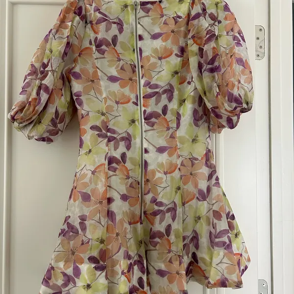 NWOT Bardot “Fleur Puff Sleeve Minidress in Bold floral” - Image 3