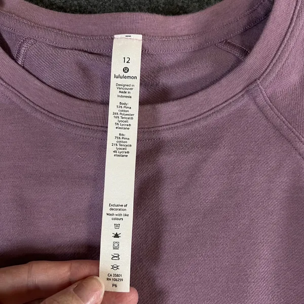 Lululemon Perfectly Oversized Crewneck Pullover Mauve Purple Size 12 Sweatshirt - Image 3