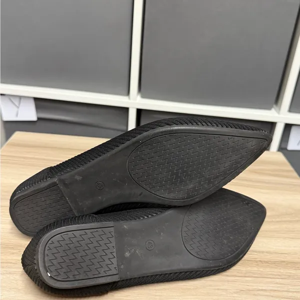 Tingrise Slip On Pointed Toe Comfortable Knit Black Women's Ballet Flats - Image 5
