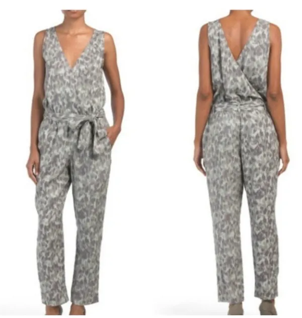 Anthropologie Cloth & Stone sleeveless animal print jumpsuit Sz M - Image 6
