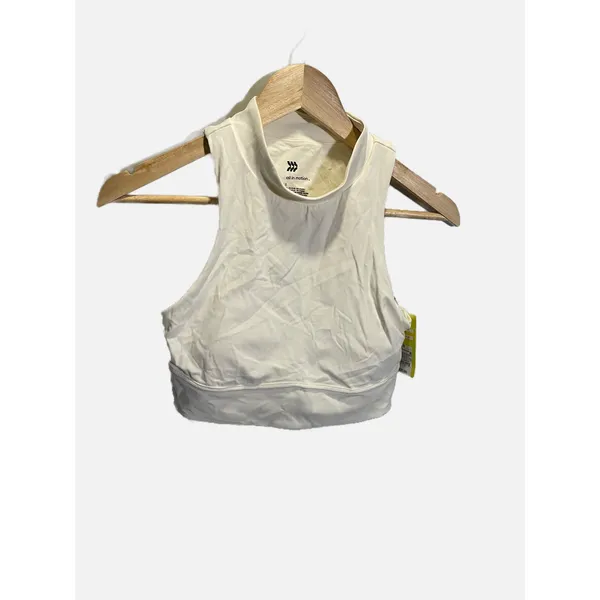 All in Motion Sports‎ Bra Women S Cream White Mock Neck Cutout Yoga Activewear - Image 2