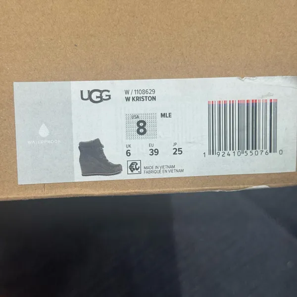 UGG Kriston Waterproof Wedge Ankle Boots Brown Suede Women’s Size 8 - Image 10