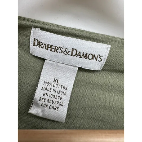 Draper's & Damon's Olive Green Cotton Gauze Pocket Shift Dress XL Lagenlook - Image 7