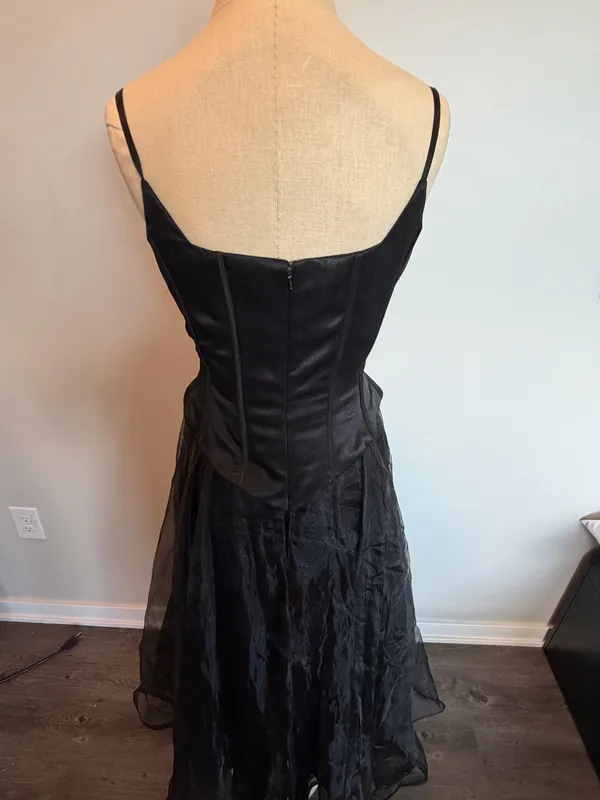 Beautiful Black Beaded Corset Vintage Dress - Image 2