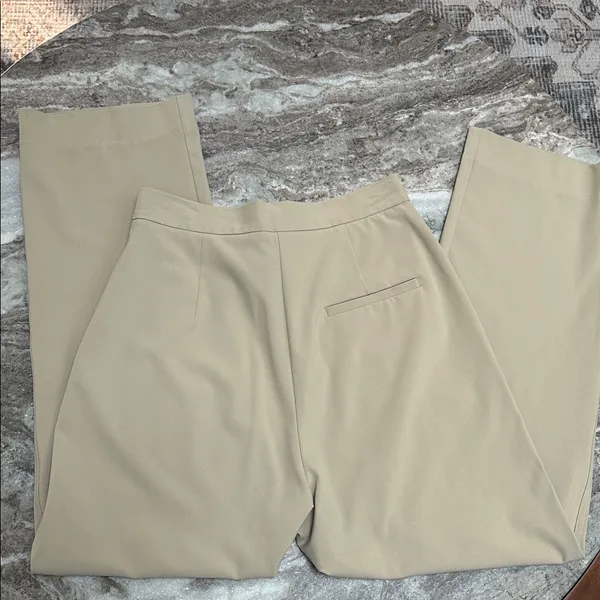 Djerf Avenue First Choice Pants in Greige High Waisted Trousers Pants Tan Sz S - Image 7