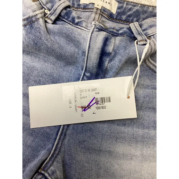 Risen Jeans Womens Cuffed HR Short Light Wash Denim RDS6155SZ Size S - Image 5