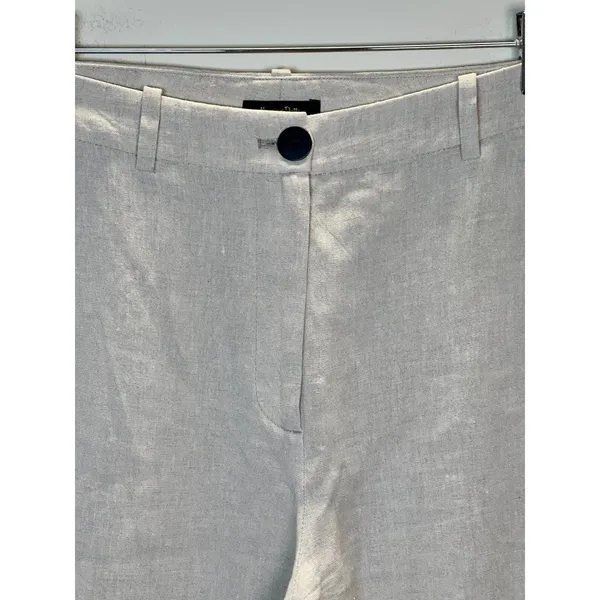 Massimo Dutti Cargo Pants Womens 6 Tan Linen Blend Wide Leg Trousers Utility - Image 7