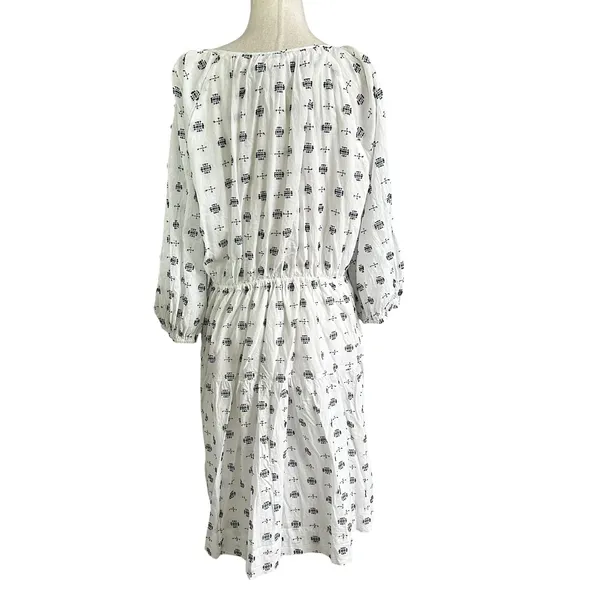 Anthropologie White/Blue Marcie Lined With Pockets Dress Women's Size XL | 70-17 - Image 2