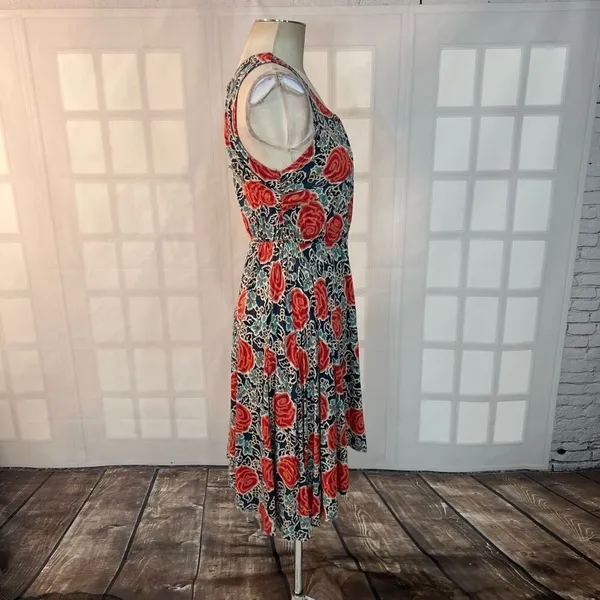 Lilka by Anthropologie Multicolor Floral Front Cutout Sleeveless Sundress Small - Image 4