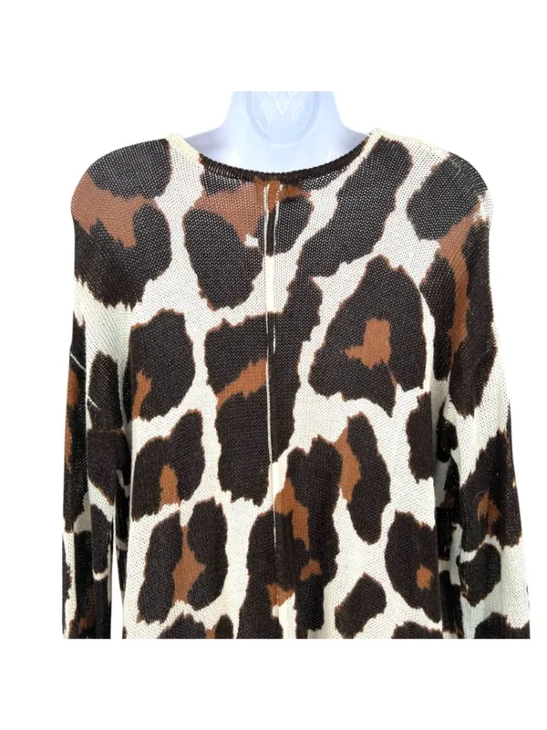 Show Me Your Mumu Wildcat Knit Hug Me Sweater Leopard Brown Black White Size XS - Image 10