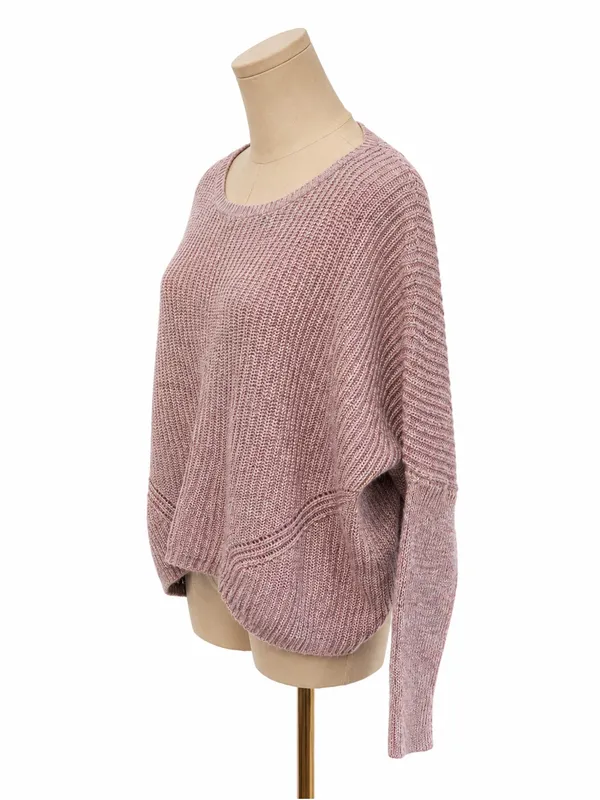 MOTH Anthropologie Marbled Cashmere Blend Oversized Sweater Size S Pink Mauve - Image 2
