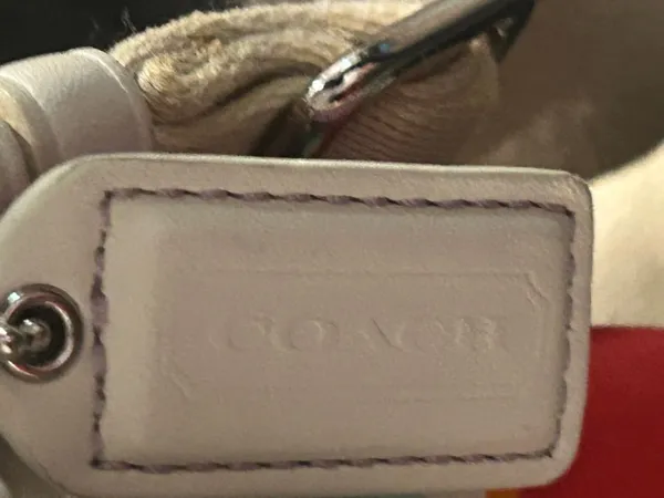 Vintage Coach Hampton Multicolor Striped Crossbody with Cream Trim - Image 3