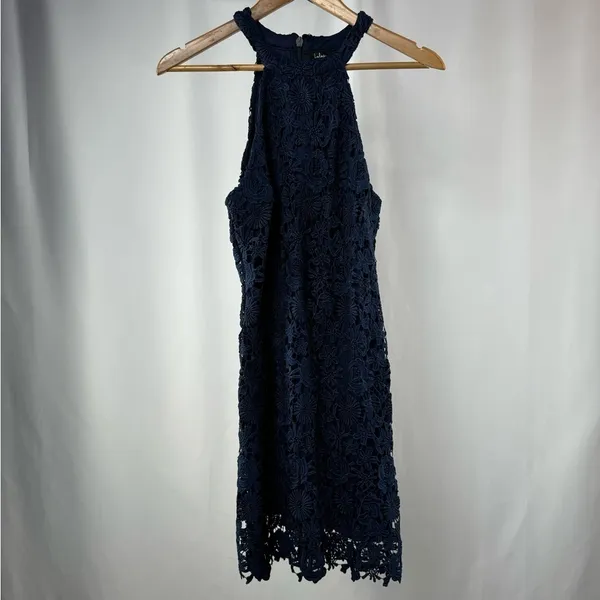 Lulus Love Poem Lace Mini Dress in Navy‎ Blue Size Medium - Image 7