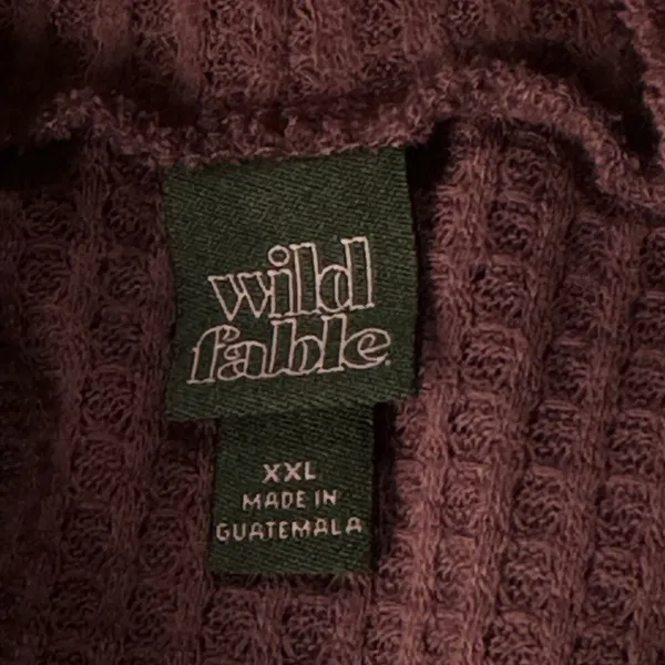 Wild Fable XX-Large Crop Top Waffle Knit Long Sleeve Cowl Neck Stretch Purple - Image 6